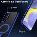 TIANNIUKE for Samsung Galaxy S24 Plus Case, Compatible with MagSafe, Anty-Slip Grip,Military-Grade Protective, Adjustable Kickstand Phone Case, Magnetic Case (Blue)