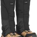 Winter Snow Gaiters for Hiking - Waterproof Ankle Covers for Snow Trekking, Skiing - Universal Fit Men Women (Black)