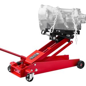 VEVOR Adjustable Floor Transmission Jack 1000 LBS Low Profile Hydraulic Transmission Telescoping Heavy-Duty Lift Jack 6.3-25.2 in Lifting Height, 360° Swivel Front Wheels