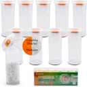 Pill Bottle with Desiccant Cap, Medicine Bottle, Pill Bottles Empty with Caps, Empty Pill Bottles (8 Dram, 10 Pack)