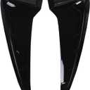 ABS Xdrive Shark Gills Side Fender Vent Decoration Trim For BMW X5 F15 X5M F85 14-17 (Black+white)