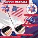 Mindsoft 24 Pack 4th of July Decorations Outdoor Patriotic Memorial Day Pinwheels and American Flags on Stick with Stake Red White and Blue Decor for Independence Day 250th Anniversary Parade Party