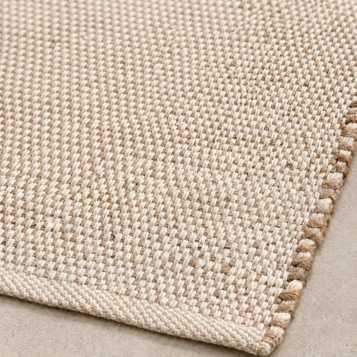 Scandilivin Homes Jute Cotton Hand Woven Area Rug (10' x 13' Natural)