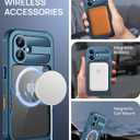 Lanhiem Magnetic for iPhone 16 Plus Case, IP68 Waterproof Dustproof Case, [Compatible with Magsafe] [Built-in Screen Protector] Full Body Heavy Duty Rugged Phone Cover 6.7 inch, Blue/Clear