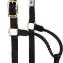 Weaver Equine Nylon Horse Halter, Triple-Ply Cheek Design, Original Non Adjustable Halters for Horses, Equine Tack (Black)
