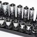 GEARWRENCH 3 Pc. 1/4", 3/8" & 1/2" Drive SAE Socket Storage Tray Set, Black - 83118