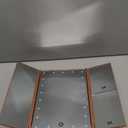 deweisn Dresser Mount Tri-Fold Lighted Vanity Mirror with 21 LED Lights, Touch Screen and 3X/2X/1X Magnification, Two Power Supply Modes Make Up Mirror,Travel Mirror (Rose Gold)