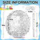 Jenaai Disco Ball Large Piata 16 Inch, Round Blank Disco Piata with Stick Blindfold and Confetti for Adults and Kids' Birthday Parties, Carnivals New Year Decorations Supplies(Shiny Silver)