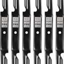 Mower Blades 18.7-Inch Replacement for Oregon Exmark & Toro 54-Inch Deck Timecutter Zero Turn Mowers, Fits OEM 115-4999-03 115-9650-03 115-2454-03, Circle Center Hole 6PCS