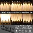 Pinspot Light Bar,6PC LED Pinspot Stage Lights Disco Ball Manual Zoom(15-60 Degree) 3200K Dimmable Warm White DMX Sound Activated Lights for Party Activities Live Show Concert Church Wedding