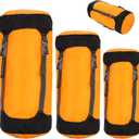 Compression Sack, 3Pcs Wateproof & Adjustable Nylon Sleeping Bag Compression Sack with Drawstring, Lightweight for Traveling, Camping, Hiking, Backpacking.