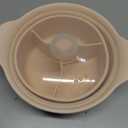 42oz Microwave Silicone Steamer 3 Compartmented for Vegetables/Fish/Baby Food, 4 in 1 Microwave Pot with Handle, Lid, Basket, Recipe ,Oven & Dishwasher Safe, Easy Clean, Korea Design 100% Food Grade (Pink)