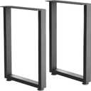 Lendpea Metal Table Legs Heavy Duty Square Tube Desk Frame Industrial Dining/Coffee/Computer Table Legs, Set of 2(Rectangular, 16 inch)