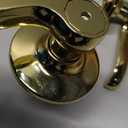 Design House Scroll Privacy Bedroom and Bathroom Door Lever, Polished Brass, 4.63 in x 1.88 in x 2.625 in, 783043