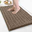 Arotive Luxury Chenille Bathroom Rug Mat, Extra Soft Thick Absorbent Shaggy Bath Rugs, Non-Slip Machine Wash Dry, Plush Bath Mats for Bathroom, Shower and Tub, 24x16, Camel