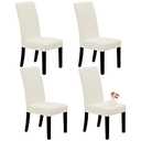 Easy-Going Dining Chair Covers Stretch Dining Room Chair Covers Set of 2 Parsons Chair Slipcovers for Dining Room, Ceremony, Banquet, Ivory