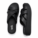 Mia Girl Monna, Cross Sandal, Black, 9