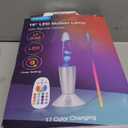 Lazzgan 17 Color Changing LED Liquid Motion Lamp: 16 inches Night Lights with Remote Control, Home Decoration Mood Lighting, Christmas Gifts Table Lamp for Adults and Kids Bedroom,White Wax