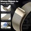 Milanese Mesh Metal Band Compatible with Google Pixel Watch 4/3 /2/1 41mm, Magnetic Stainless Steel Strap for Men Women