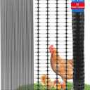 Garden Fence Animal Barrier, Snow Fence Temporary Fence Kit 40 in X 164 Ft, Plastic Safety Fence with 30 45-Inch Steel Stakes and 200 Zipper, Garden Fencing Temporary Fencing for Backyard (Black)