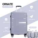 Tripcomp Luggage 3 Piece Sets Suitcase Set with Double Spinner Wheels, Lightweight Carry On Hardside Travel Luggage with TSA Lock, (20/24/28) (Silver)