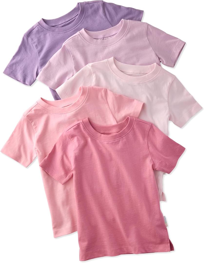 Butterblu Taylor 5-Pack Toddler Short Sleeve T-Shirts 100% Organic Cotton for Toddler Boys and Girls (Gold)