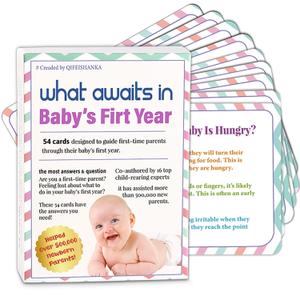 Baby Books for New Parents, Parenting Cards for What Awaits in Baby's First Year - Baby Milestone Guide Cards with Monthly Advice on Baby Care, Feeding, and Health for Expecting Parents