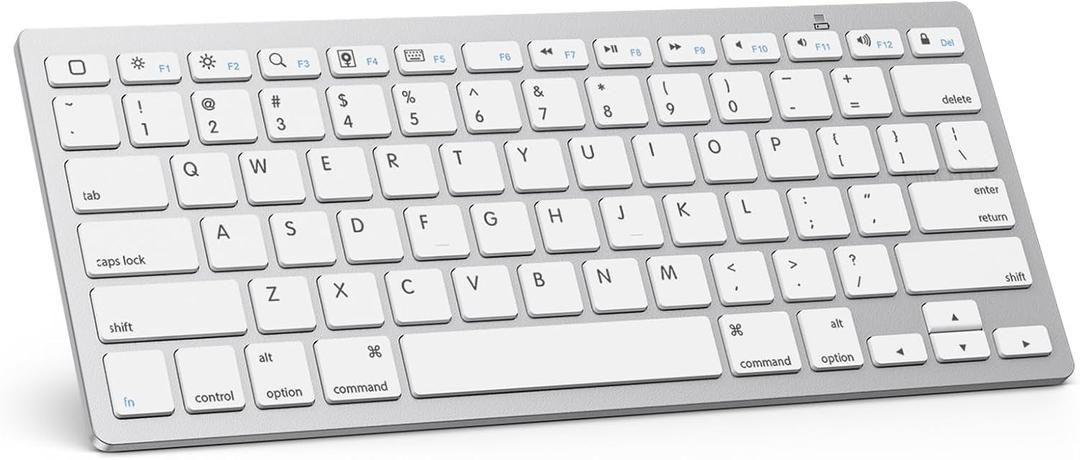 OMOTON Bluetooth Keyboard Compatible with iPad 10th Generation, iPad 10.2 (9th/8th/7th), iPad Pro 13/12.9/11 inch, iPad Air/Mini and More Bluetooth Enabled Devices, White