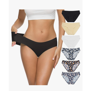 ALTHEANRAY Women’s Seamless Hipster Underwear No Show Panties Soft Stretch Bikini Underwears Multi-Pack L