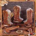 ForraFun 24 Pcs Plastic Cowboy Boots Gift Bags Western Theme Party Decorations Favors Wild West Rodeo Cowgirl Goodie Bag with Handles for Cowboy Birthday Bachelorette Baby Shower Party Supplies