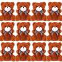 Hungdao 100 Pcs Mini Plush Bears Toys Bulk Brown 3.2 Inch Small Stuffed Plush Bears Cute Soft Tiny Stuffed Animal Toy Gifts for DIY Keychain Birthday Baby Shower Wedding Party Favors
