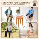 Round 16 Inch Bamboo Waterproof Shower Bathroom Stool Chair, Duty Wooden Bath Corner Shaving Legs Bench Seat (Honey Bamboo, XL)