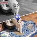 Cat Litter Mat, Reusable Kitty Litter Trapping Mat 2 PCs, 24"x18" Washable Litter Mats for Cats, Waterproof & Non-Slip Compatible with Cat Box (Indigo Blue Medallion, 24"x18"(2 PCS))