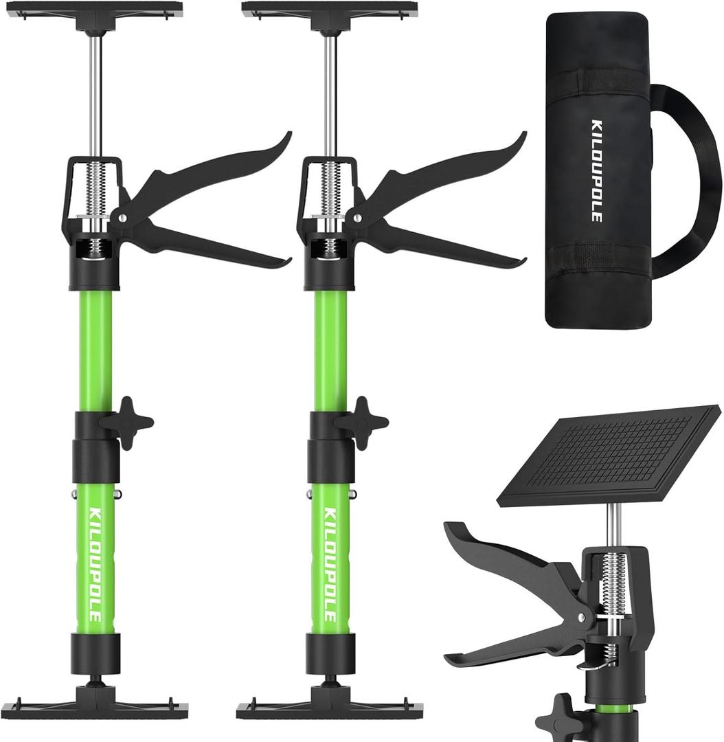 Cabinet Jack Support Pole, 13.8-23.6 Inches Steel Telescopic Quick Support Rod, Third Hand Tool Support System, Drywall Jack, Cargo Bars, 132 LB Capacity, 2-Pack