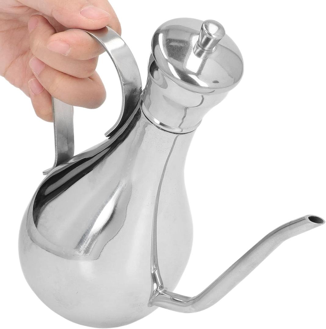 Tissting 304 Stainless Steel Oil Dispenser Bottle 350ml/11.83oz - Kitchen Olive Oil Vinegar Dispenser with No Drip Spout, Leak-Proof Lid, Easy Pour Design for Cooking, Salad, Soy Sauce(350ml)