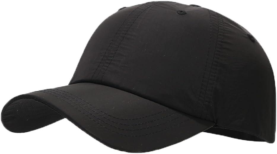 Waterproof Quick Dry Baseball Cap for Men Women Lightweight UV Protection Summer Hats for Outdoor Sports Black (Black)