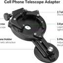 FANAUE Telescope Phone Adapter, Spotting Scope Smartphone Phone Mount for Binoculars Monocular Microscope, Magnetic Cell Phone Digiscoping Holder for Camera Photography