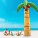12FT Giant Summer Palm Tree Inflatable Outdoor Decoration, Blow up Palm Tree with LED Lights, Holiday Yard Decorations for Outdoor, Garden, Porch Lawn Decor
