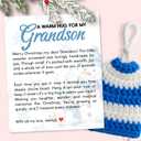 8 x Grandson Ornaments - Grandson Christmas Ornament - Family Ornaments for Christmas Tree - Grandsons Gifts, Gifts for Grandsons from Grandma Grandpa - Crochet Ornament 2025 & Card