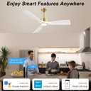 OFANTOP 52 Inch ETL Listed Smart Ceiling Fans with Lights Remote Control, Quiet DC Motor 3 Blade Modern White Gold Ceiling Fan for Bedroom Living Room