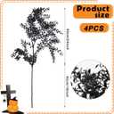 Giegxin 40" Halloween Black Flowers Branches Fake Artificial Faux Flowers Stems 4 Bundles Gothic Black Branches Curly Twig Picks for Vase Wreath DIY Bouquets Hanging Planter Home Office Centerpieces