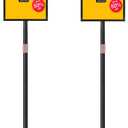 Sign Holder Stand 8.5x11 inch - Flip Open Pedestal Floor Standing Sign Holder, Adjustable Versatile Sign Stands for Display, Floor Sign Holder with Easy Replacement for Events and Promotions (2 PACK)