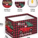 Christmas Truck Foldable Storage Baskets, Red Storage Cube Box with Handles Collapsible Closet Shelf Cloth Organizer Basket for Shelves Home Office Bedroom (color-10)