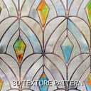 3D Stained Glass Window Film, Decorative Window Privacy Film for Bathroom,Front Door,Home, Sun Blocking Heat Control,Static Cling, Malachite 23.6inch x 35.4inch