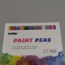 Paint Markers, 12 Pack Oil-Based Waterproof Quick Dry Permanent Paint Pen Set for Rocks Painting, Wood, Fabric, Plastic, Canvas, Glass, Mugs, Metal, Tire, Stone, DIY Craft