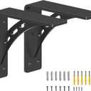 7 inch x 6 inch Heavy Duty Shelf Brackets , Max Load 1100 Lbs ,Premium Alloy Metal Mantel Brackets (Set of 2) Fireplace Mantel Brackets - Countertop Support (7" x 6" )