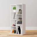 Amazon Basics 7 Cube Organizer Bookcase, Storage Shelf for Home and Office, Display Storage Organizer, Sturdy with Easy Assembly, 9.25"D x 19.49"W x 41.73"H, White, 9.3 D x 19.5 W x 41.8 H in