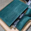 3-in-1 Futon Sofa Bed, Sleeper Loveseat Sofa Cama for Apartment, Convertible Sleeper Sofa with Pull Out Couch, Velvet Couch with Pull Out Bed and Side Storage, Compact Futon with Lumbar Pillows Green