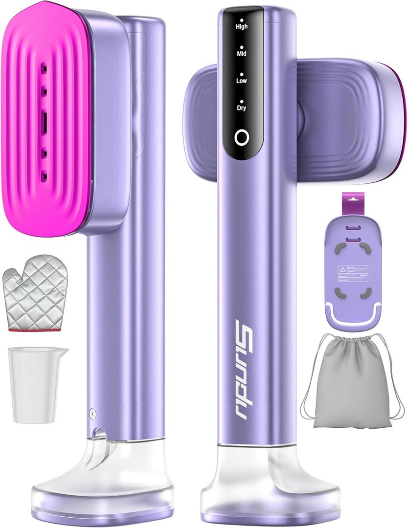 Sundu Steamer for Clothes,15s Fast Heat-up Handheld Garment Steamer,35mins Runtime & 180ml Large Tank,25g/min Steam, Ceramic Panel, Stands on Desk, Wrinkle Remover for Travel, Home, Office (Purple)
