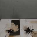 Modern Abstract Floral Wall Art Minimalist Neutral Canvas Painting Decor Beige Cream And Black Wall Art Contemporary Flower Picture Prints for Living Room Bedroom 16x24 Inch Unframed Set of 2 (Ink Wash Flower Prints)